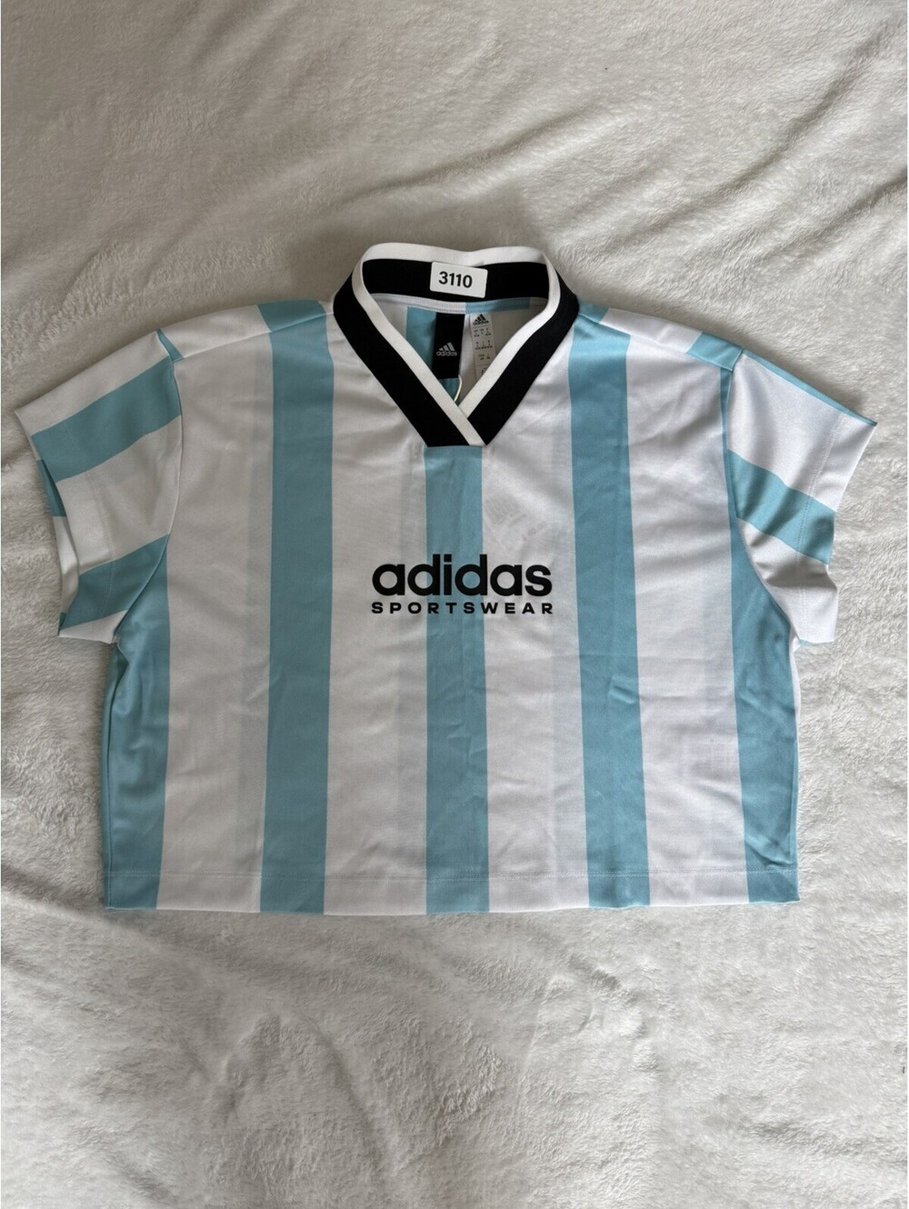 New Adidas Argentina Cropped Jersey White/Blue Size Large NWT